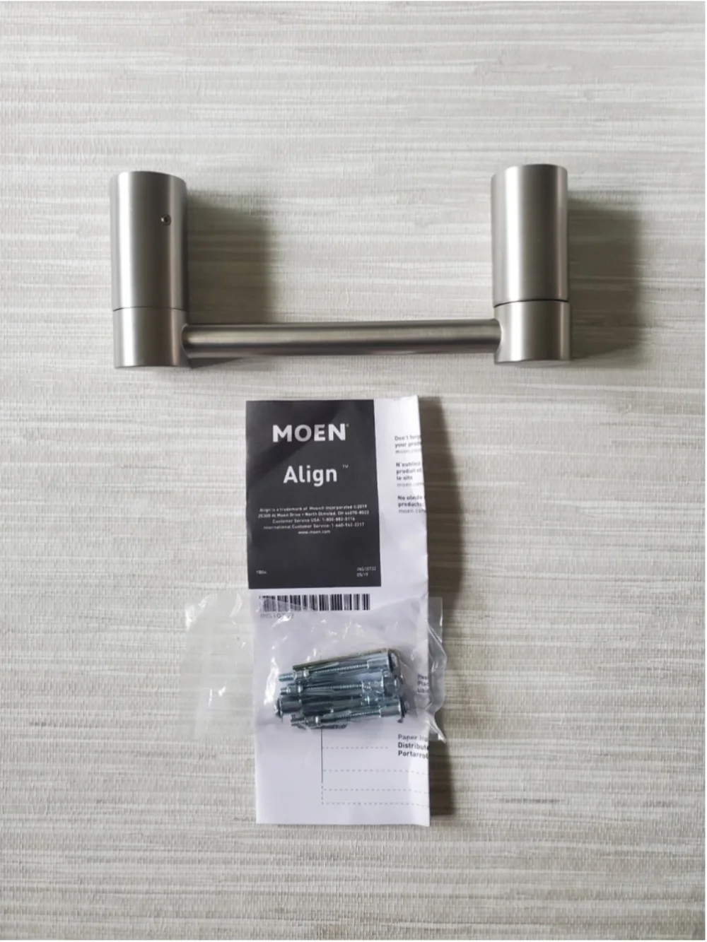 Align Pivoting Double Post Toilet Paper Holder in Brushed Nickel YB0408BN NIB